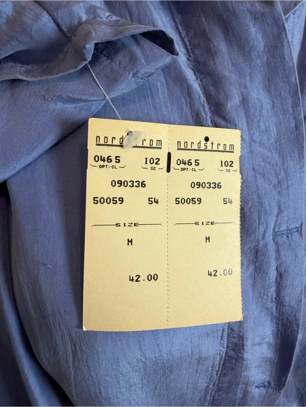 VTG Nordstrom Silk NWT Washable Co-Ord Set Periwinkle Blue Fits Sz S/M Lavender